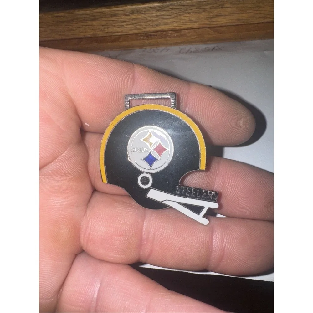 Two Pcs. Pittsburg steelers Watch Fob key chain Ring Cool Charm Football Helmet